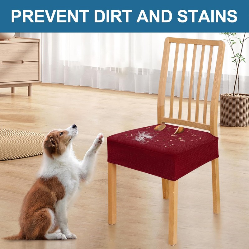 Smiry Waterproof Seat Covers for Dining Room Chairs Set of