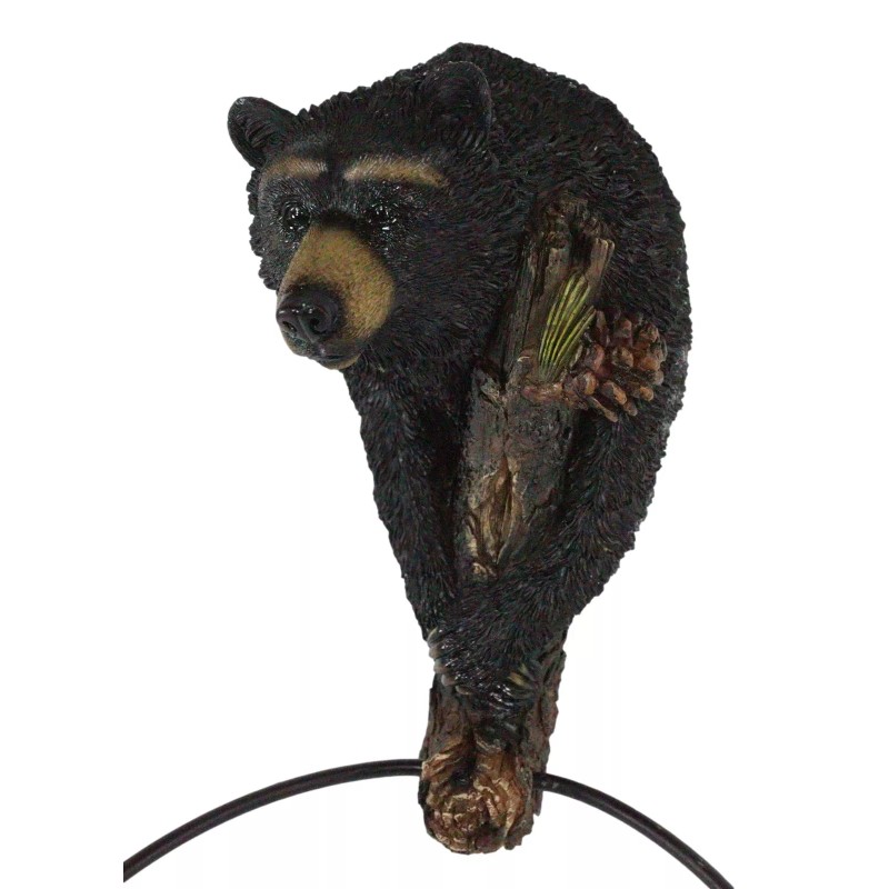 Rustic Western Forest Black Bear Holding Pinecone Branch Hand Towel