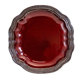 Elama Regency 16 Piece Stoneware Dinnerware Set in Red