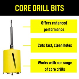 UK Drills Diamond Core Drill Bit 32.0 mm x 150mm, Laser Welded - To Be Used in Granite, Concrete & Masonry