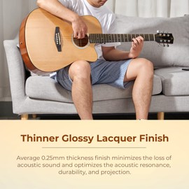 Vangoa Acoustic Guitar Kit for Beginner Adult Teen Full Size Cutaway Acustica Guitarra Starter 41 Inch Guitar Natural Bundle Set with Bag Strap Tuner Capo Pickguard Pick, Right Hand