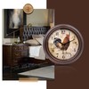 VIKMARI 8.5" Vintage Rooster Kitchen Clock Silent Wall Clock for