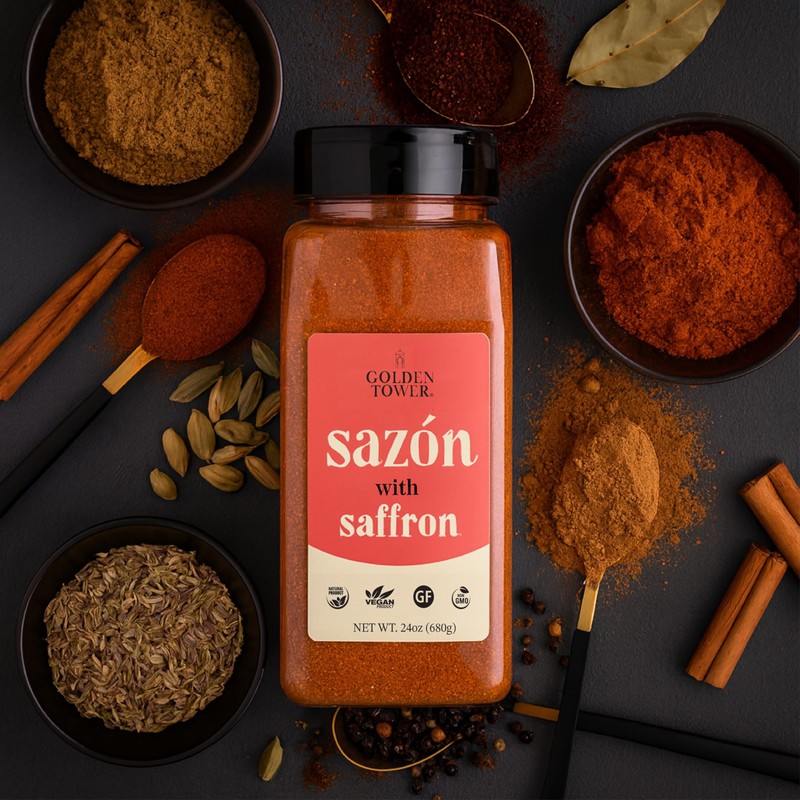 Golden Tower Sazon with Saffron - Sazón Seasoning, All Natural