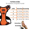 Floxik Dog Harness Orange M, Anti-Pull Chest Harness, Reflective &