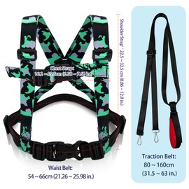 Taope Child & Toddler Safety Walking Harness & Reins, Adjustable Anti-Lost Safety Harness for Children Playing, Parent-child Activities Girls Boys Outdoor Sports Running - Green