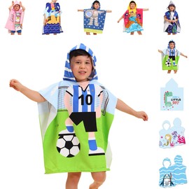 WEIENSC Hooded Kids Beach Towels - Soft Microfiber Poncho Towel for Ages 1 to 6, Quick Dry & Lightweight Swim Cover-ups, Ideal for Boys and Girls