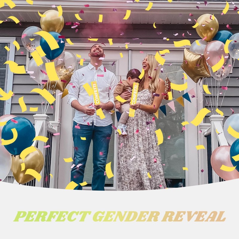 Confetti Cannon Yellow Biodegradable Confetti Poppers 12Pack Party Poppers Shooters