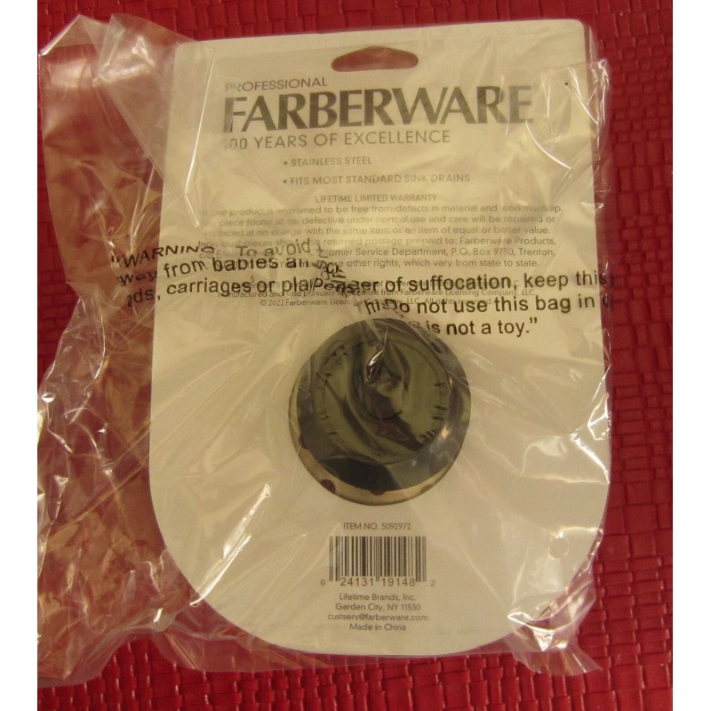 Farberware Professional Sink Strainer,Fits Standard Sinks Stainless Steel/ Black
