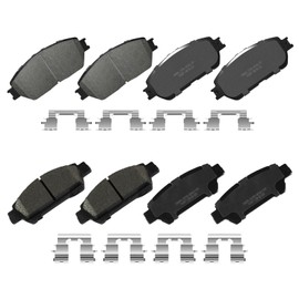 YxpBrake Front Rear Ceramic Brake Pads with Hardware Fit for Toyota Sienna 2004 2005 2006 2007 2008 2009 2010