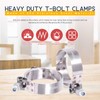 Hilitchi 5Pcs Stainless Steel T-Bolt Clamps with Rounded Band Edges