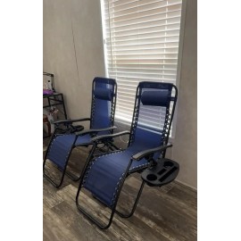 Nazhura Sets Of 2 Zero Gravity Chairs with Cupholders and Pillow Adjustable Reclining