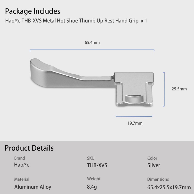 Metal Thumb Grip Up for Fuji X100VI Fujinon X100V Camera