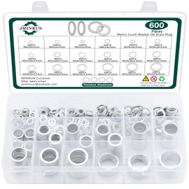 600PCS Oil Drain Plug Gasket Kit,18 Sizes Aluminum Crush Washers Assortment Kit,Automotive, Crush Washer Oil Drain Plug M6 M8 M10 M12 M14 M16 M18 M20 M22 M24