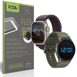 dipos FLEX 2 x Matte Screen Protectors Suitable for Hamilton Khaki Navy Frogman Titanium (46 mm), Anti-Reflective, 100% Display Cover, Fingerprint Compatible, Case-Friendly, Full Cover Screen