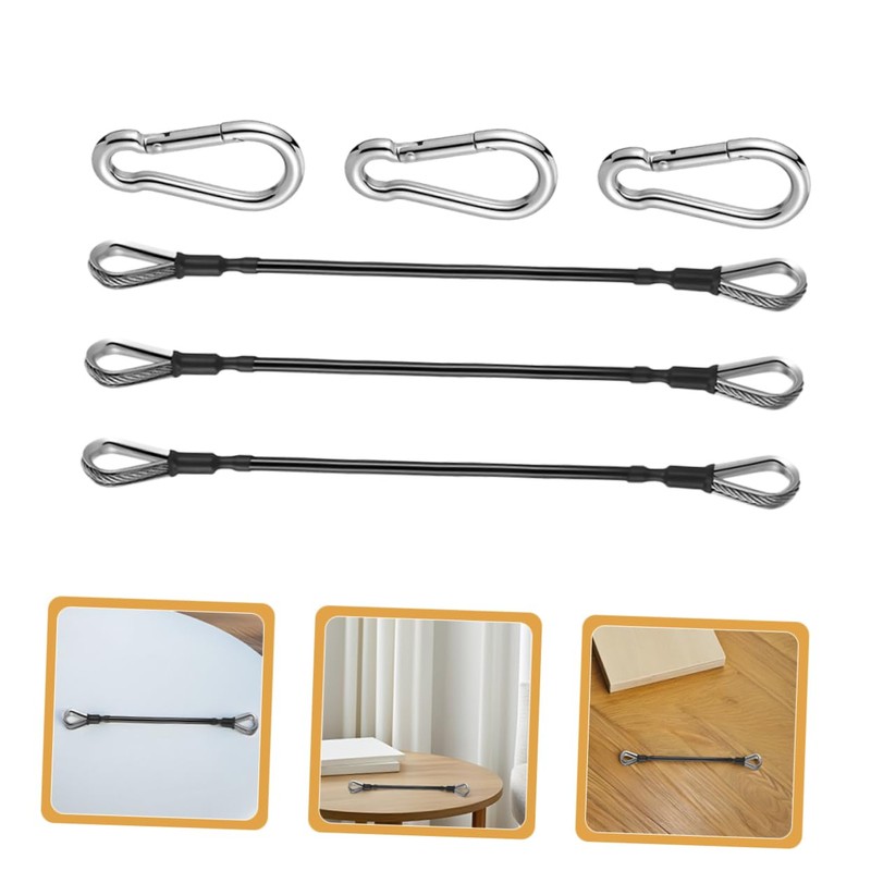 WOONEKY 3pcs Gym Cable Machine Attachments Durable Fitness Equipment Parts