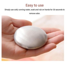 Metal Soap Bar - Hand Wash Kitchen Gadget | Stainless Steel Soap Bar | Multi Fuctional Kitchen & Outdoor Essential for Removing Fish Garlic Onion Smell (1pcs)