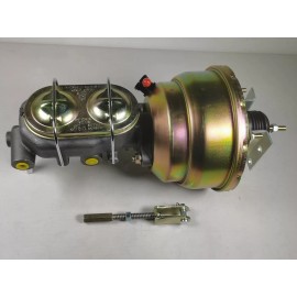 Rodspeedracing New 8" Dual Street Rod Brake Booster with Master Cylinder & Straight Bracket Kit