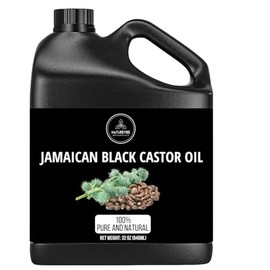 Naturevibe Botanicals Aceite de ricino negro jamaicano, 32 onzas, 100% puro y natural, ideal para el cuidado de la piel y el cuidado del cabello