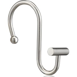 Nickel Shower Curtain Hooks, Rust Proof Shower Curtain Rings for Bathroom,  Metal Decorative Shower Curtain Hooks Hangers for Shower Curtain Rod, Set of 12 T-Bar Design - Color: Nickel