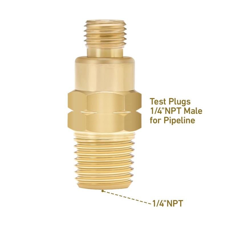 Roastove Brass Gauge Adaptor 1/4 NPT Female,2-1/2 OAL x 1-2/5"