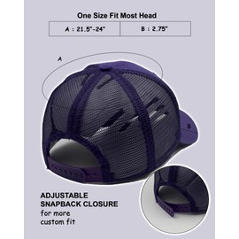 Utmost Gorra de béisbol estructurada con cierre ajustable, sombrero de rendimiento para actividades al aire última intervensión y bordado personalizado, 1 pieza púrpura/malla, Talla única