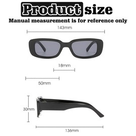 Pack of 16 Vintage Rectangular Sunglasses for Men and Women, Fashion Sunglasses, Party Sunglasses, Retro Glasses with UV Protection Sunglasses, Black Sunglasses for Outdoor Travel Driving, black