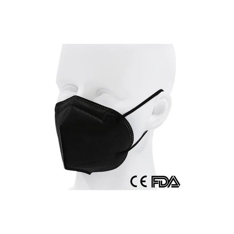 100 Cubrebocas Kn95 Mascarillas Negro Ambos Lados Certificad