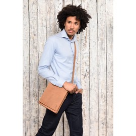 LEABAGS Dover shoulder bag, shoulder bag, 10 inch tablets made of genuine leather in vintage look, (L x W x H): approx. 20 x 7 x 26 cm. Leather, brown