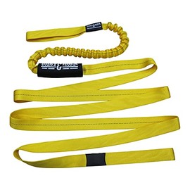 Boat Lines & Dock Ties Sand Anchor Tie Off Strap with Bungee - Made in USA (Yellow, 10 Feet)
