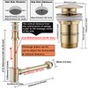 RANDOM Brushed Gold Brass Bottle P Trap Kit with Overflow.RD83888BG-L-S6