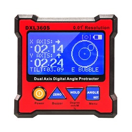 Digital Level Box, DXL360S Dual Axis Protractor Inclinometer Digital Dual Axis Spirit Level Electronic Digital Level Angle Finder for Woodworking, Construction & Automotive Industry
