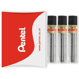 Pentel Super Hi-Polymer Mechanical Leads - Automatic / Mechanical Pencils - In Pentel Cushion Packaging - 0.5mm Class 2B - Pack of 3 Tubes (36 Leads)