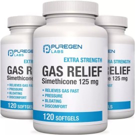 Puregen Gas Relief Simethicone 125 mg 120 Softgels 3Pk