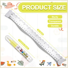 Henoyso 7 Pcs Metal Paper Tearing Ruler Deckle Edge Ruler Craft Ruler Stainless Steel Paper Cut Tool 12 Inch Irregular Edges Ruler Measurements Tool with 2 Watercolor Pen for Craft School Scrapbook