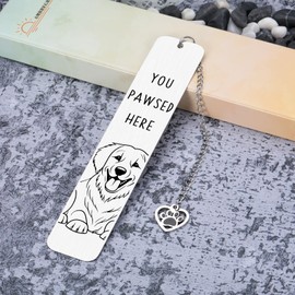 Golden Retriever Gifts, Dog Bookmark for Dog Lovers Gifts for Women, Book Marks for Reading Women, Dog Mom Dad Birthday Christmas, Reading Accessories, Pet Owner Page Marker Dog Themed Book Club Gifts