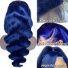Suresen 34 Inch Blue Lace Front Wigs Human Hair 180%
