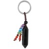 Nupuyai Crystal Key Ring Hexagon Gemstone Pendant Keychain with Chakra