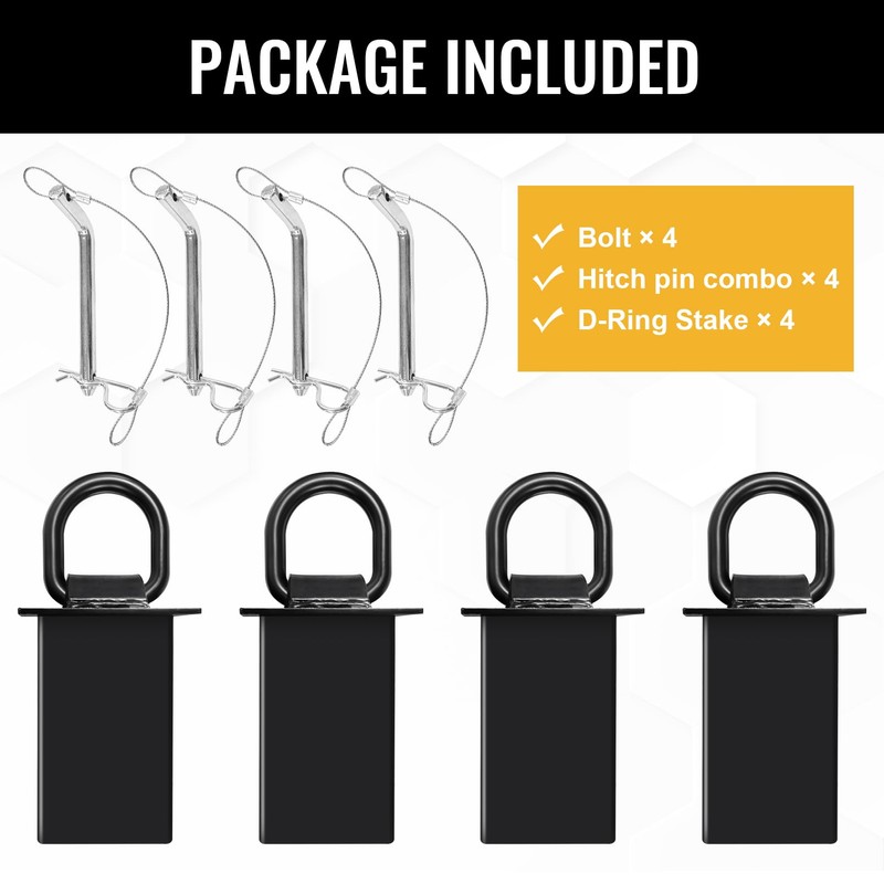 Stake Pocket D Ring for Trailer 1/2" Hitch Pin 4