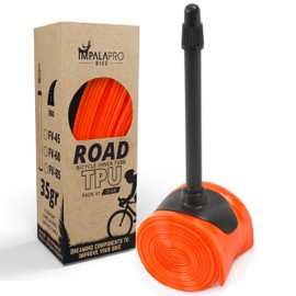 IMPALAPRO Ultralight TPU Inner Tube 700C 35g 0.25mm Thick Compatible with 700x18/23/25/28/30/32C Presta Valve 45/65/85mm - 700C Bike Inner Tube - Road Bike Inner Tube (1Pc - Val 85mm 35g)