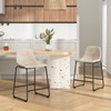 Rfiver Pu Faux Leather Bar Stools Set of 2, Industrial