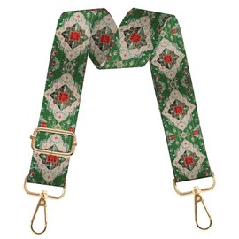 Zewurtuw Purse Strap Crossbody Shoulder Canvas Straps 1.5 inch Wide Replacement Adjustable Aesthetic Cute for Women Girls Bag-Green Red