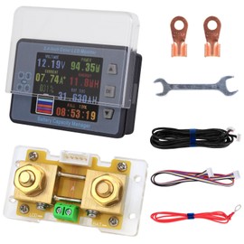 1Pack Watt Meter Digital Multimeter,DC 8-100V 100A Battery Monitor 12V 24V 36V 48V 60V Volt Amp Meter,2.4 Inch Big Color Screen LCD Display Voltmeter Multimeter Solar Battery Tester with Manual