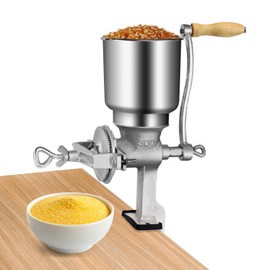 Manual Grain Grinder, Hand Operated Corn Grain Mill Grinder, Table Clamp Corn Mill Flour Maker Wheat Grain Nut Mill Cast Iron Hand for Wheat Grains coffee Nut Mill Tall