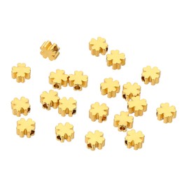 PATIKIL 20pcs 5mm Quatrefoil Spacer Beads Gold Plated Pendant Loose Spacer Beads Small Hole Jewelry Making DIY Bracelet Necklace Earrings Golden