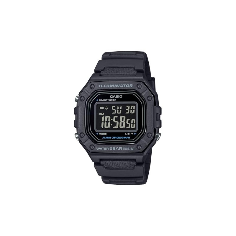 Casio Collection W-218H Wristwatch, Genuine Domestic Product, Black