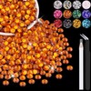 BELLEBOOST 1200PCS 6mm Resin Rhinestones in Bulk (Orange), Bedazzling Flatback