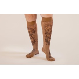 Lymphedivas Harmony Mocha Medical Graduated Compression Sock Pair 30-40mmHg (Long Closed-Toe 30-40 mmHg X-Large)