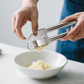 ELEVO Prensa de Ajo, Exprimidor de Ajos Profesional, Triturador de Ajo o Jengibre, Mango Ergonómico Fácil de Apretar