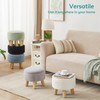 FIMIVIBI Small Foot Stool Ottoman with Storage, Faux Fur Ottoman