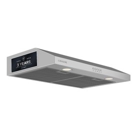 CAVALIERE Range Hood 30 Inch Under Cabinet, 3-Year Warranty, Durable Stainless Steel With Slim Design, Value-Focused 200 CFM - Kitchen Hood 30 Inch With Button Controls, 3-Speed Fan, LED Lights